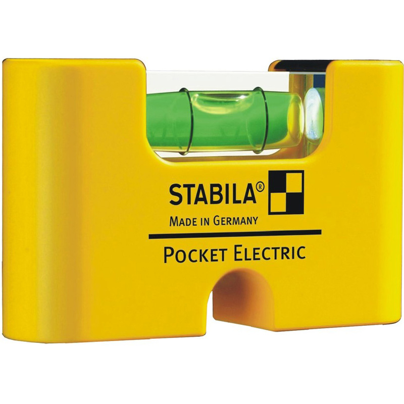 Уровень строительный карманный для электромонтажных работ STABILA Pocket Electric с чехлом на пояс Уровни, угломеры, уклономеры